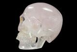 Realistic, Polished Brazilian Rose Quartz Crystal Skull #151175-1